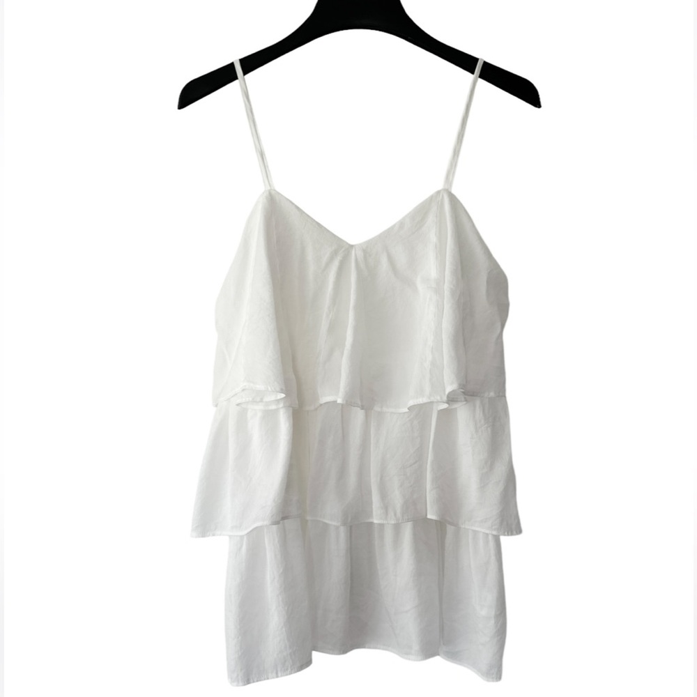 P. Cill Tiered Tank Top White Medium